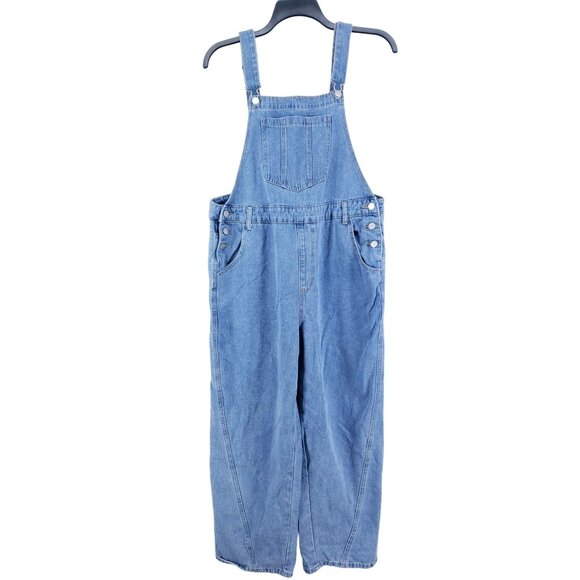 SHEIN Denim - Shein Curve Denim Bib Overalls Womens OXL Adjustable Straps Cotton Blend Light W